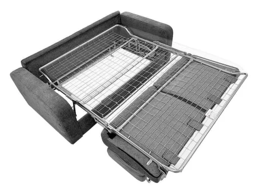 Sofá De 3 Lugares Convertivel Abertura Rapida Tecido Matizado Cinza Antracite, Cama 140 Cm E Colchão 14 Cm - Bevis