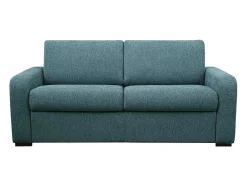 Sofá De 3 Lugares Convertivel De Abertura Rapida Em Tecido Cor Azul Bevis - Colchão De 18 Cm