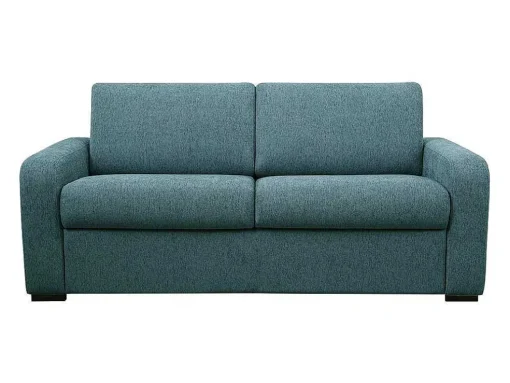 Sofá De 3 Lugares Convertivel De Abertura Rapida Em Tecido Cor Azul Bevis - Colchão De 18 Cm
