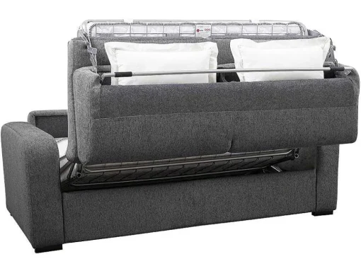 Sofá De 3 Lugares Convertivel De Abertura Rapida Em Tecido Cor Antracite Bevis - Colchão De 14 Cm