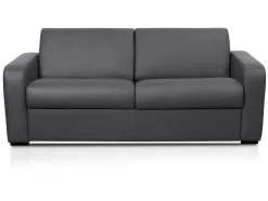 Sofá De 3 Lugares Convertivel Em Cama Expresso Em Pele Cinza - Bevis