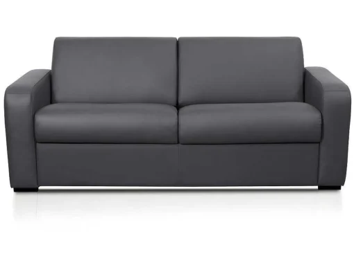 Sofá De 3 Lugares Convertivel Em Cama Expresso Em Pele Cinza - Bevis