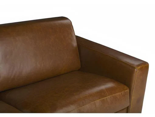 Sofá De 3 Lugares Convertivel De Abertura Rapida 100% Pele De Bufalo Pele Vintage Caramelo - Delectea Ii