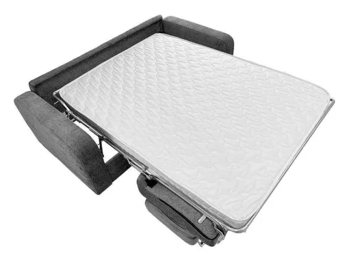 Sofá De 3 Lugares Convertivel Abertura Rapida Tecido Matizado Cinza Antracite, Cama 140 Cm E Colchão 14 Cm - Bevis