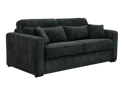 Sofá De 3 Lugares Convertivel Abertura Rapida Veludo Canelado Verde, Cama De 140 Cm, Colchão De 18 Cm - Mondovi