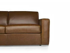 Sofá De 3 Lugares Convertivel De Abertura Rapida 100% Pele De Bufalo Pele Vintage Caramelo - Delectea Ii