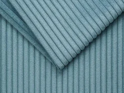 Sofá De 3 Lugares Convertivel Abertura Rapida Veludo Canelado Azul-Turquesa, Cama De Ripas Largas 140 Cm E Colchão 18 Cm - Loreto