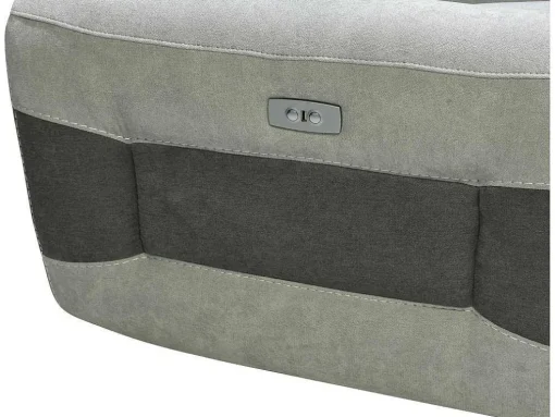 Sofá De 3 Lugares E Poltrona Articulados Eletricos Tecido Cinzento-Claro - Orietto
