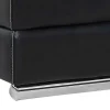 Sofá De 3+2 Lugares Em Pele De Bufalo Preto - Monika