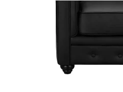 Sofá De 3 Lugares Em Pele Sintética Branco - Chesterfield