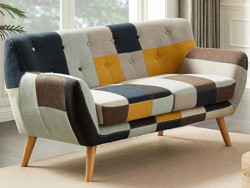 Sofá De 2 Lugares Em Tecido Patchwork - Serti Ii