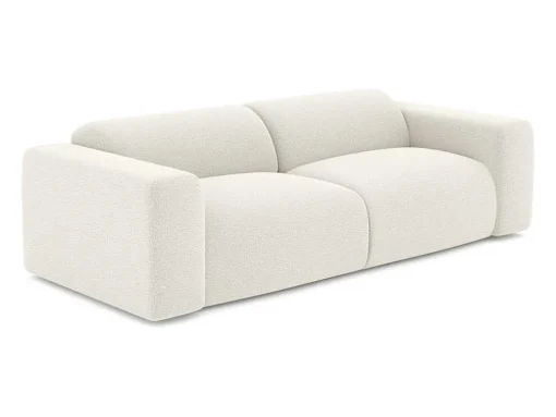 Sofá De 4 Lugares Em Tecido Boucle Branco - Pogni