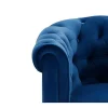 Sofá De 3+2 Lugares Em Veludo Cor Azul Real - Chesterfield