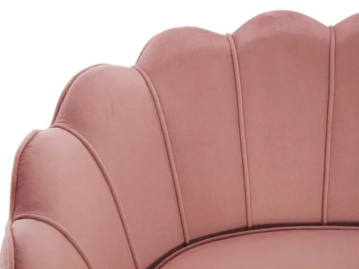 Sofá De 2 Lugares Forma De Concha Veludo Cor-De-Rosa - Dandelion De Pascal Morabito