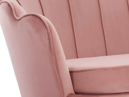 Sofá De 2 Lugares Forma De Concha Veludo Cor-De-Rosa - Dandelion De Pascal Morabito