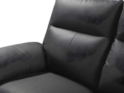 Sofá De 2 Lugares Relax Em Pele De Bufalo Preto - Pakita