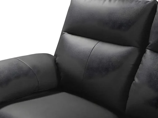 Sofá De 2 Lugares Relax Em Pele De Bufalo Preto - Pakita