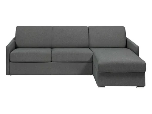 Sofá De Canto Convertivel Abertura Rapida E Reversivel Tecido Cinza, Cama 140 Cm E Colchão 18 Cm - Calife