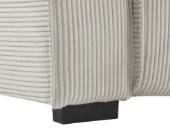 Sofá De Canto Direito Articulado Eletrico Veludo Canelado Beige - Amelio