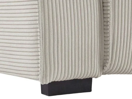 Sofá De Canto Direito Articulado Eletrico Veludo Canelado Beige - Amelio