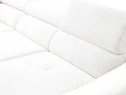 Sofá De Canto Esquerdo Convertivel Em Tecido Texturizado Branco - Dalias