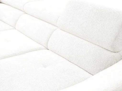 Sofá De Canto Esquerdo Convertivel Em Tecido Texturizado Branco - Dalias