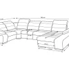 Sofá De Canto Panorâmico Modular Em Tecido E Pele Sintéticabicolor Cinzento E Branco - Canto Esquerdo - Boileau