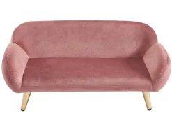 Sofá Para Animais Em Veludo E Pés Em Metal C.72 X L.44 Cm Cor-De-Rosa - Zolia