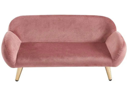 Sofá Para Animais Em Veludo E Pés Em Metal C.72 X L.44 Cm Cor-De-Rosa - Zolia