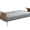 Sofá-Cama De 3 Lugares Em Tecido Cinza Convertivel Clic-Clac - Ninandro