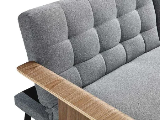 Sofá-Cama De 3 Lugares Em Tecido Cinza Convertivel Clic-Clac - Ninandro