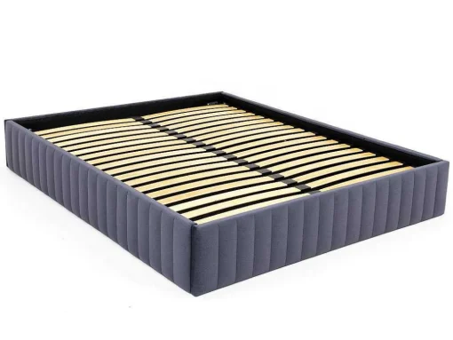 Sommier Com Arrumação 140 X 190 Cm Em Veludo Cinzento - Sethi Da Dreamea
