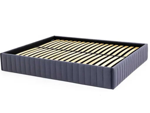 Sommier Com Arrumação 140 X 190 Cm Em Veludo Cinzento - Sethi Da Dreamea
