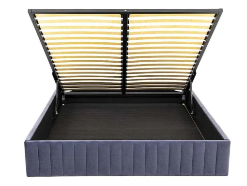 Sommier Com Arrumação 140 X 190 Cm Em Veludo Cinzento - Sethi Da Dreamea