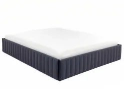 Sommier Com Arrumação 140 X 190 Cm Em Veludo Cinzento - Sethi Da Dreamea