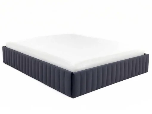 Sommier Com Arrumação 140 X 190 Cm Em Veludo Cinzento - Sethi Da Dreamea