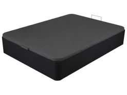 Sommier Com Bau Oniry Em Pele Sintética Da Ysmee - 160X200 Cm - Preto Mate