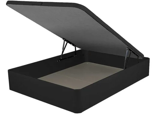Sommier Com Bau Oniry Em Pele Sintética Da Ysmee - 160X200 Cm - Preto Mate