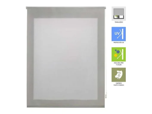 Store Enrouleur Polyester Translucide Argent 120 X 175