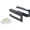 Suporte Suspenso Em Teca Escura Com Esquadros De Fixacao Pretos De 80 X 50 Cm - Sukawati