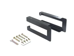 Suporte Suspenso Em Teca Escura Com Esquadros De Fixacao Pretos De 80 X 50 Cm - Sukawati