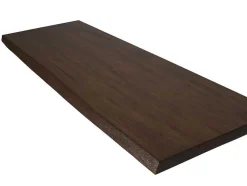 Suporte Suspenso Em Teca Escura Com Esquadros De Fixacao Pretos De 150 X 50 Cm - Sukawati