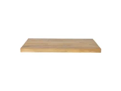 Suporte Suspenso Em Teca Clara Com Esquadros De Fixacao Brancos De 80 X 50 Cm - Sukawati