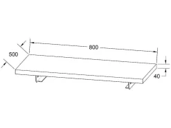 Suporte Suspenso Em Teca Escura Com Esquadros De Fixacao Pretos De 80 X 50 Cm - Sukawati