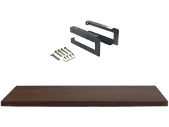 Suporte Suspenso Em Teca Escura Com Esquadros De Fixacao Pretos De 150 X 50 Cm - Sukawati