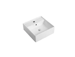 Suporte Suspenso Em Teca Escura Com Esquadros De Fixacao Pretos E Lavatório De 80 X 50 Cm - Sukawati
