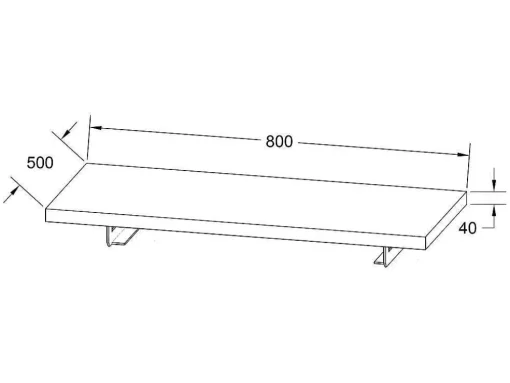 Suporte Suspenso Em Teca Escura Com Esquadros De Fixacao Pretos E Lavatório De 80 X 50 Cm - Sukawati