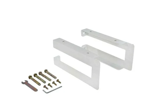 Suporte Suspenso Em Teca Clara Com Esquadros De Fixacao Brancos De 80 X 50 Cm - Sukawati