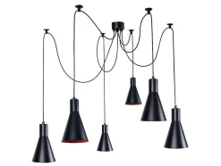 Suspensao Tosel Krake Tecido Quadrado Castanho D17 X H80 Cm
