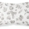 Taie D'Oreiller 100% Coton 1 Piece Blanc A Fleurs Beiges 80X80
